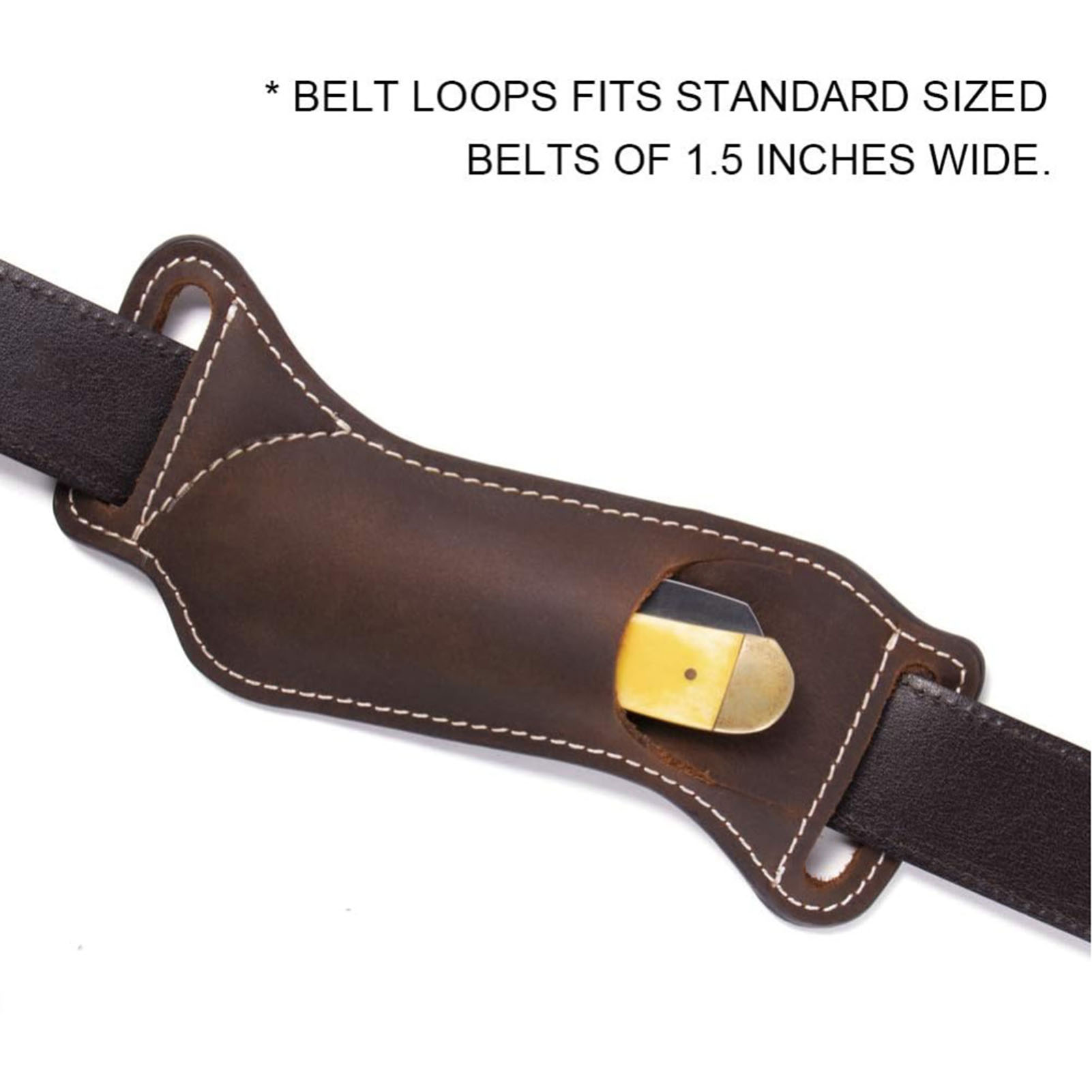 Brown Leather Knife Waist Bag  - Edc Carry Belt Leather recension och pris