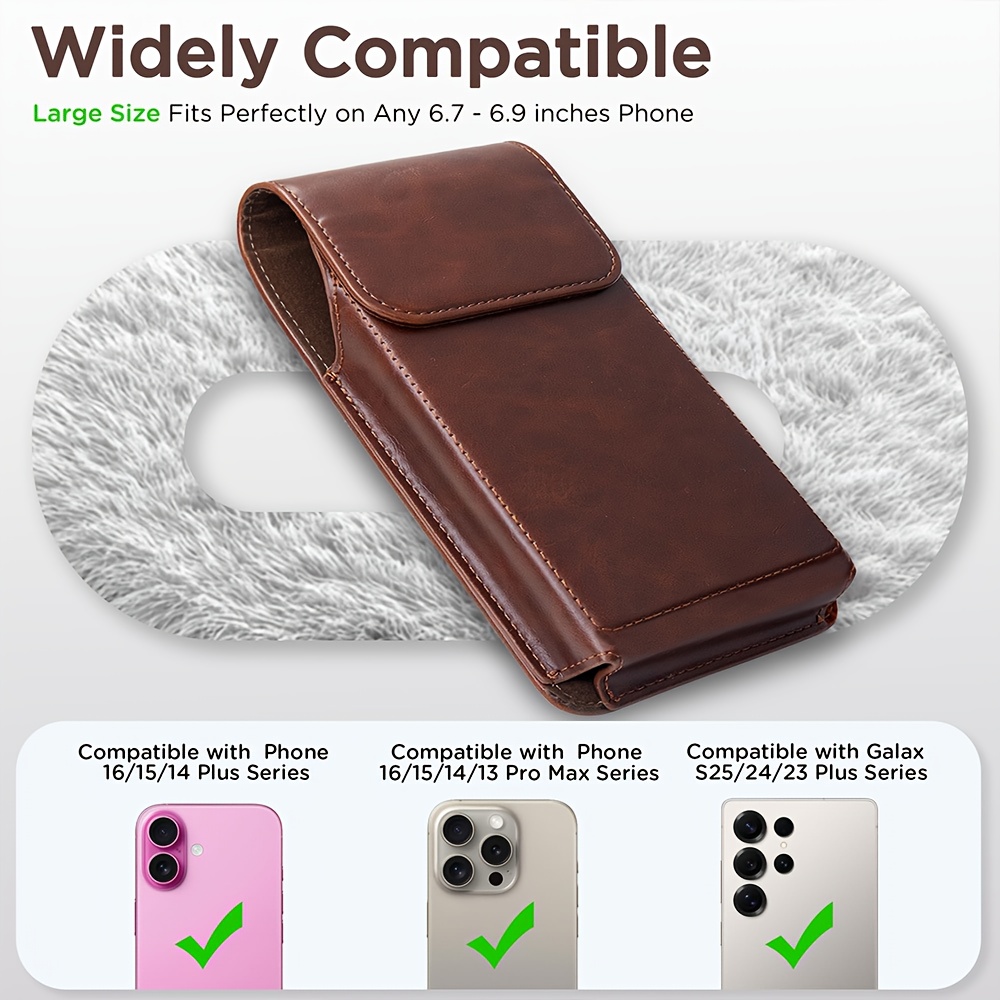 Men's Premium Faux Leather Pho - Edc Carry Belt Leather recension och pris