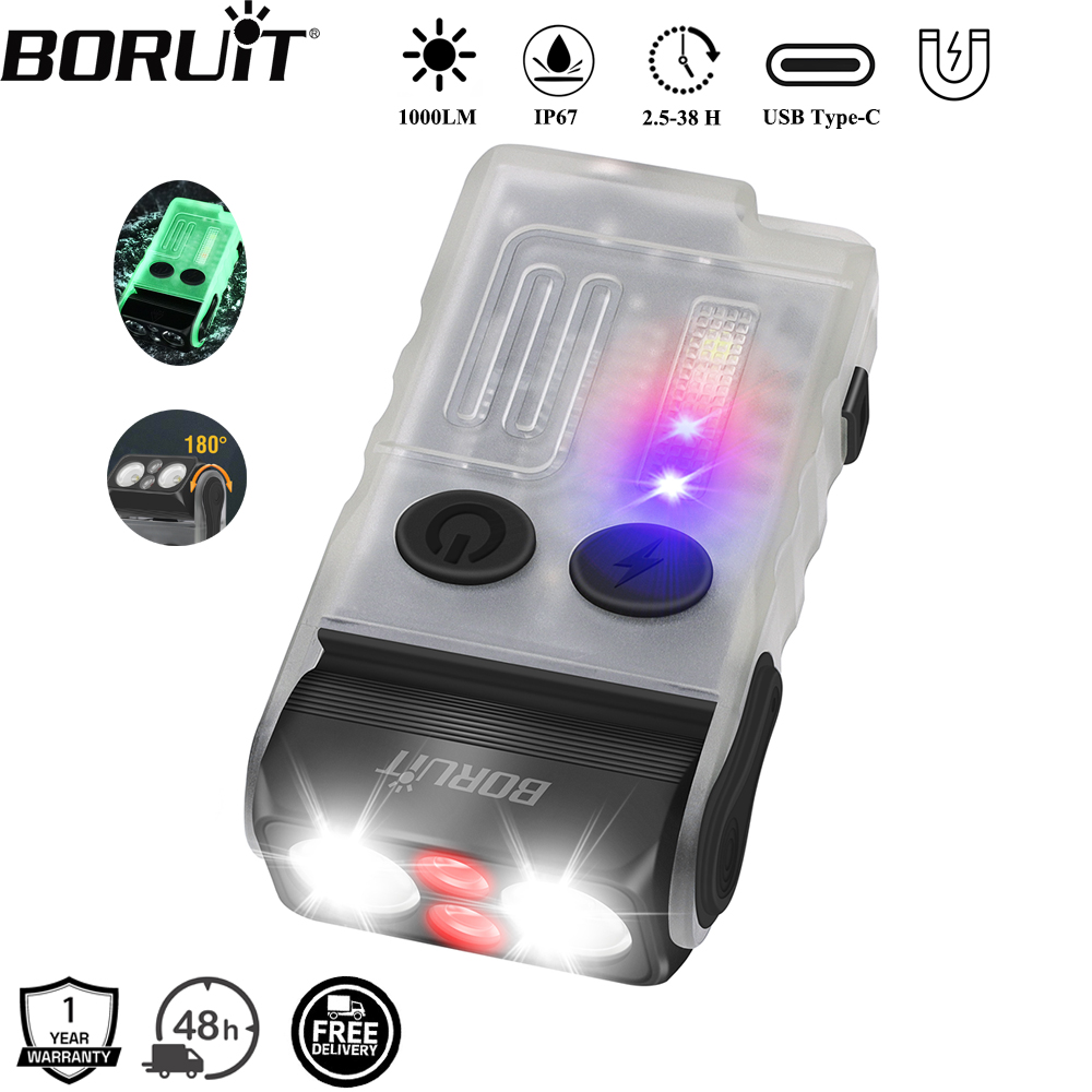BORUiT V20 Buzzer EDC LED Keyc - Keychain Flashlight recension och pris