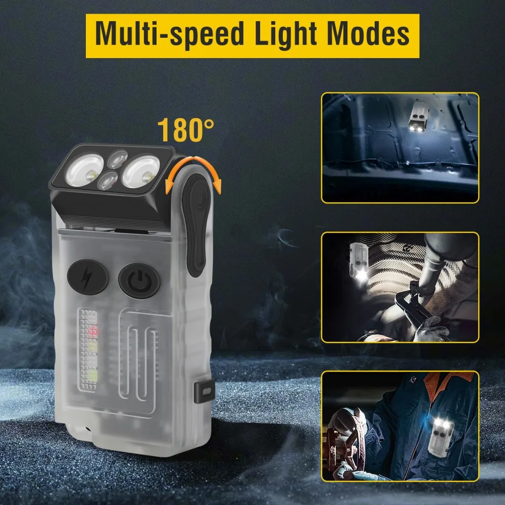 BORUiT V20 Buzzer EDC LED Keyc - Keychain Flashlight recension och pris