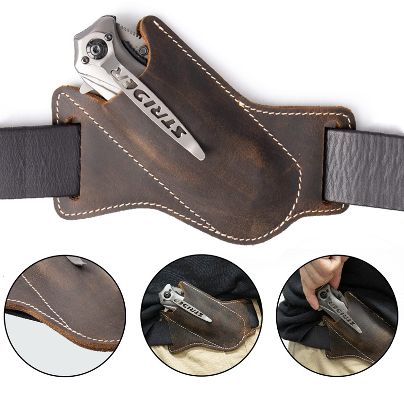 Leather Folding Knife Sheath,  - Edc Carry Belt Leather recension och pris